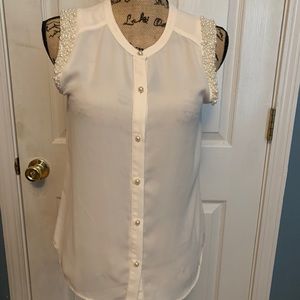 Cream Sleeveless top